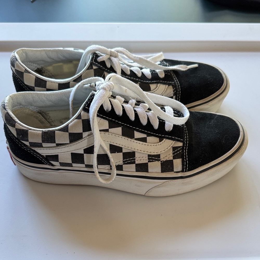 Vans Checkered Black and White Sneakers size 5 - Picture 4 of 7